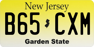 NJ license plate B65CXM