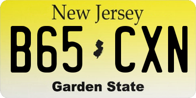 NJ license plate B65CXN