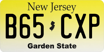 NJ license plate B65CXP