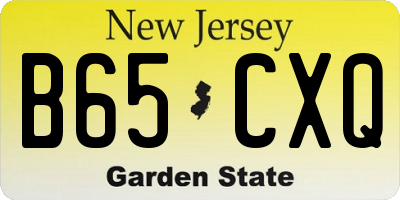 NJ license plate B65CXQ