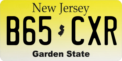 NJ license plate B65CXR