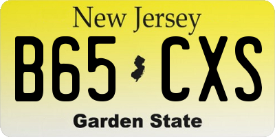 NJ license plate B65CXS