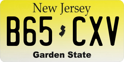 NJ license plate B65CXV