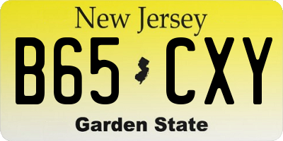 NJ license plate B65CXY