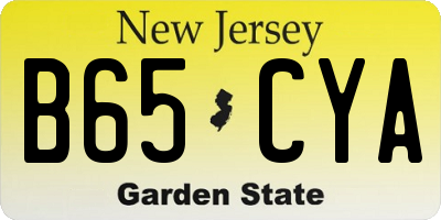 NJ license plate B65CYA