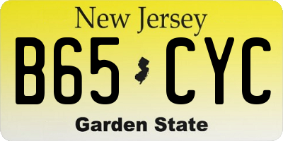 NJ license plate B65CYC