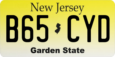 NJ license plate B65CYD