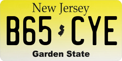 NJ license plate B65CYE