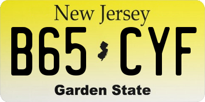 NJ license plate B65CYF