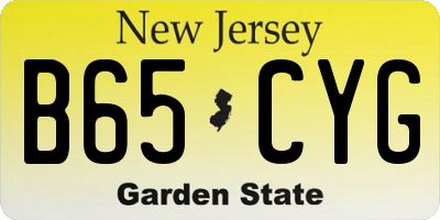 NJ license plate B65CYG