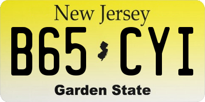 NJ license plate B65CYI