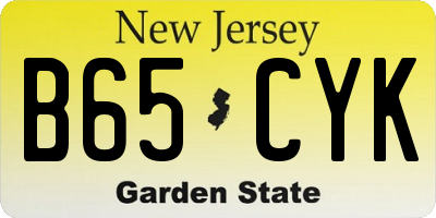 NJ license plate B65CYK