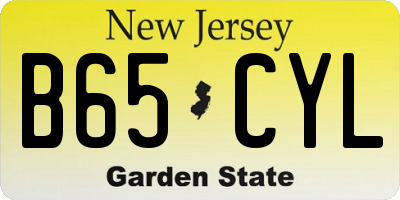 NJ license plate B65CYL