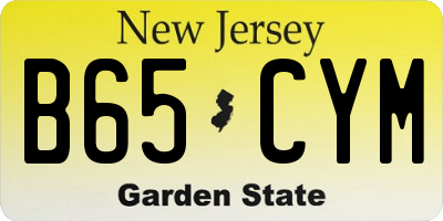 NJ license plate B65CYM