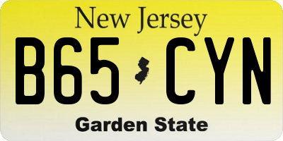NJ license plate B65CYN