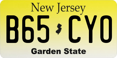 NJ license plate B65CYO