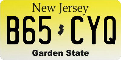 NJ license plate B65CYQ