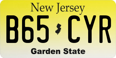 NJ license plate B65CYR