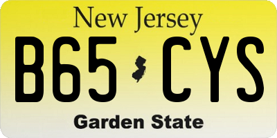 NJ license plate B65CYS