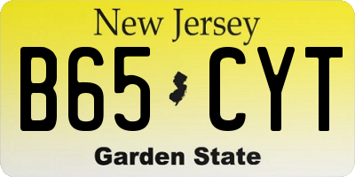 NJ license plate B65CYT