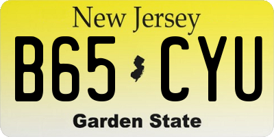 NJ license plate B65CYU