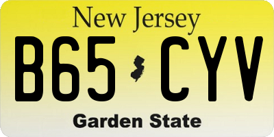 NJ license plate B65CYV