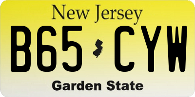 NJ license plate B65CYW