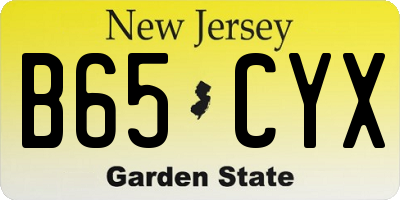 NJ license plate B65CYX
