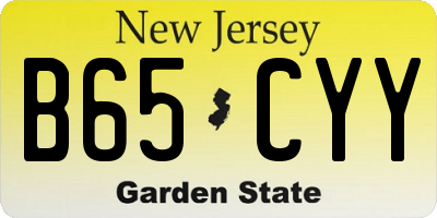 NJ license plate B65CYY