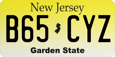 NJ license plate B65CYZ