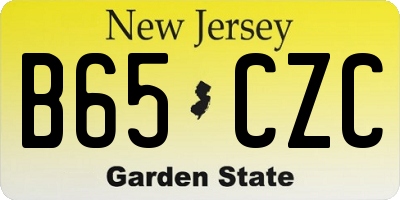 NJ license plate B65CZC