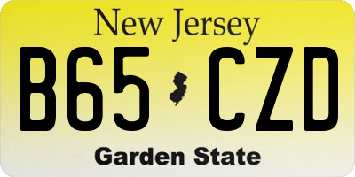 NJ license plate B65CZD
