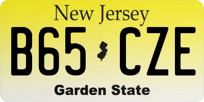 NJ license plate B65CZE