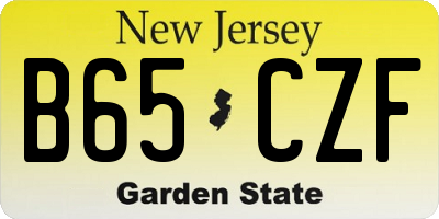 NJ license plate B65CZF