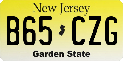 NJ license plate B65CZG