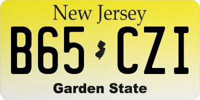 NJ license plate B65CZI