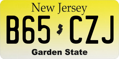 NJ license plate B65CZJ