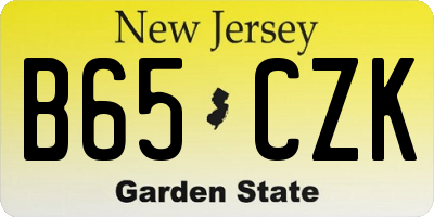 NJ license plate B65CZK