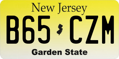 NJ license plate B65CZM