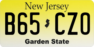 NJ license plate B65CZO