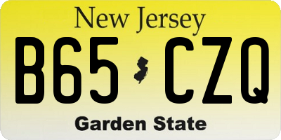 NJ license plate B65CZQ