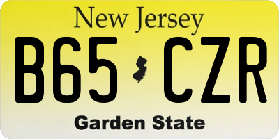 NJ license plate B65CZR