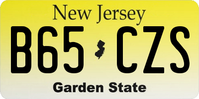 NJ license plate B65CZS