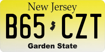NJ license plate B65CZT