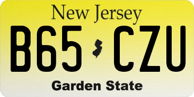 NJ license plate B65CZU