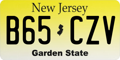NJ license plate B65CZV