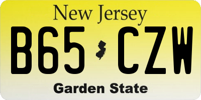NJ license plate B65CZW