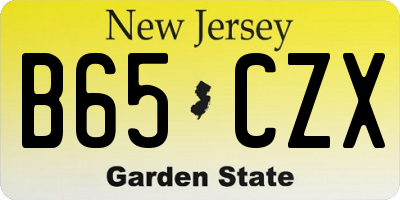 NJ license plate B65CZX