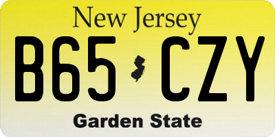 NJ license plate B65CZY