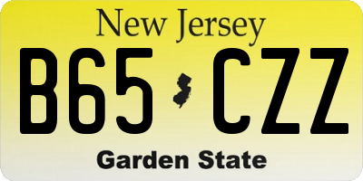NJ license plate B65CZZ